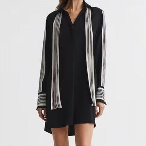 Reiss Ellie Black Dress with Side Striped Accents size 12 US